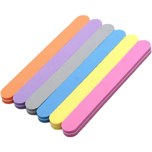 2 Way <b>Sponge</b> Foam Nail Buffer File Sandpaper Manicure Polishing Tool Blue Pink Orange <b>Yellow</b> Violet - Product Image 2