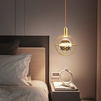 Lustre suspendu en cristal K9, style nordique, luxe créatif, pour salon, restaurant, mur de fond, petite boule de cristal