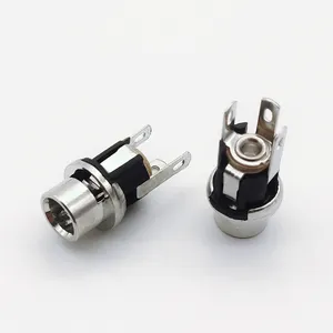 DC025 כוח שקע ארוך חוט/אין חוט DC תקע 3pin DC socket 5.5x2.1mm חשמל מחבר עמיד למים