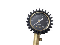 Accuracy Inline Analog Tire Gauge Pressure Measure Psi Reader Black and Golden Universal White Box CN;ZHE ANSI B 40.1 Grade B