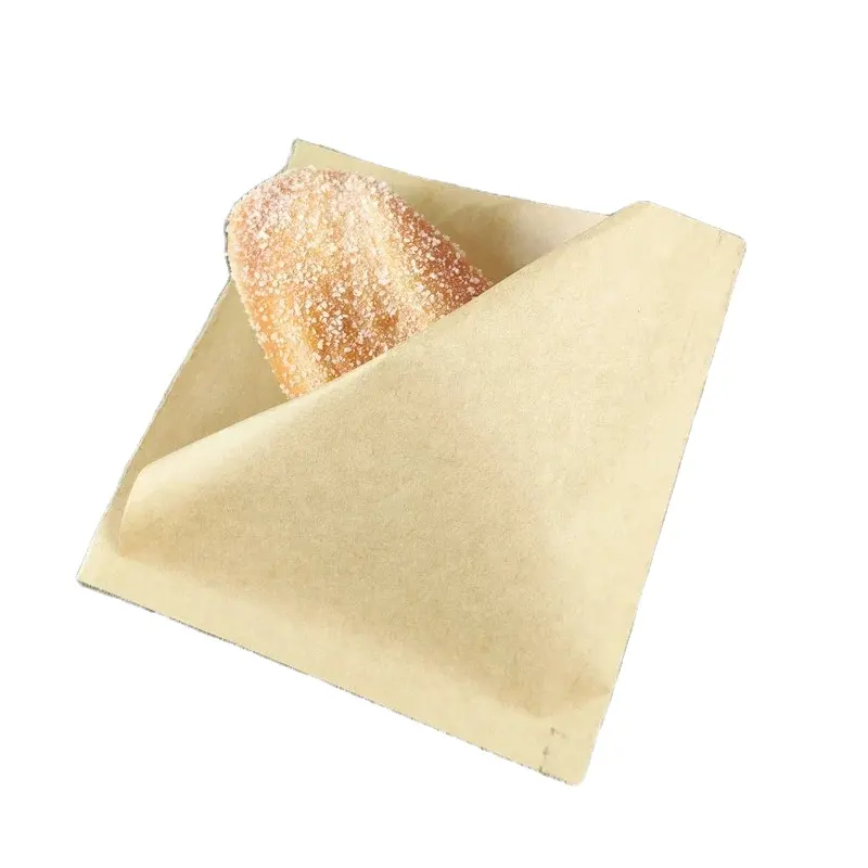 カスタムロゴ使い捨てホワイトクラフト紙袋サンドイッチホットドッグ包装ホワイトクラフト紙袋