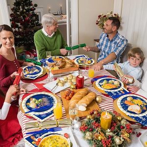 Achetez le set de vaisselle jetable HLC <span class=keywords><strong>Happy</strong></span> Hanukkah Party, comprenant des gobelets, des assiettes et des serviettes en papier, pour décorer une fête juive, pour 24 invités, cadeaux de fête - Product Image 6