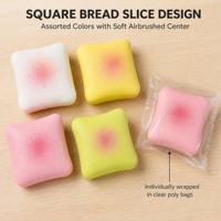 Squishies en forme de tranche de pain à remontée lente, jouet anti-stress et sensoriel, idéal pour sacs cadeaux et cadeaux de fête, lot de 6 pièces en gros