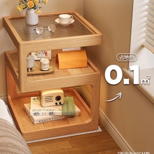 Table de chevet en bois massif avec étagère de rangement pour chambre à coucher, adultes et personnes âgées - Product Image 3