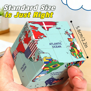 <b>World</b> <b>Map</b> Flag 3D <b>Puzzle</b> Cube Geography Brain Teaser Educational Toy - Product Image 4