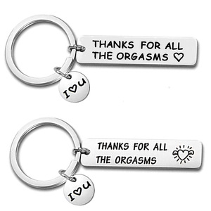 Porte-clés amusants, breloques pour couples, porte-clés avec initiales, merci pour tous les orgasmes, porte-clés avec initiales A-Z, porte-clés sexy pour la Saint-Valentin - Product Image 6