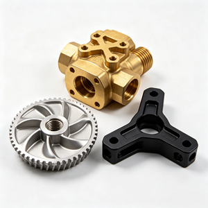 Bloques de Válvulas Mecanizados por CNC de Alta Tolerancia Personalizados, Impulsores de Aluminio Anodizado y Latón, y Componentes de Brida de Montaje - Product Image 2