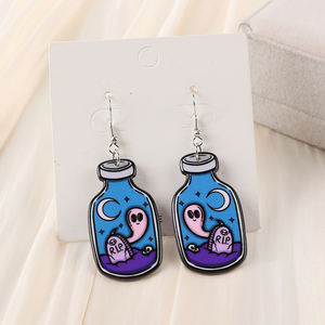 1 คู่น่ากลัวฮาโลวีน Drop ต่างหูอะคริลิค Ouija ฟักทอง <span class=keywords><strong>Tarot</strong></span> สําหรับสาววันหยุดของขวัญวันเกิด - Product Image 5