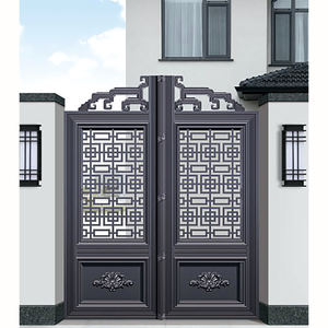 Porte en fer forgé de conception royale <span class=keywords><strong>suisse</strong></span>, dernière porte industrielle à battants automatiques, porte principale en aluminium - Product Image 2