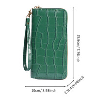 Harga Pabrik Dompet Wanita Baru Motif Kulit Buaya Tas Kartu Clutch Multifungsi Dompet Koin Resleting