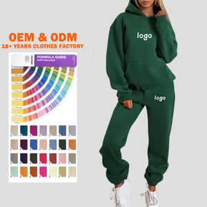 Conjunto Deportivo de 2 Piezas para Mujer, Sudadera Corta y Pantalones Jogger, Otoño Invierno, Traje Deportivo de Dos Piezas para Mujer - Product Image 1