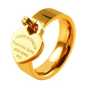 Anillos de Acero Inoxidable con Dije de Corazón Doble Amor Eterno para Mujer, Anillo de Compromiso, Boda, Novia, Regalo para Enamorados, Joyería - Product Image 2