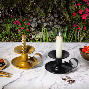 Hot Selling Romantic <b>Brass</b> <b>Candlestick</b> Tray Candleholders-Eco-Friendly Durable Portable Home Decor for Christmas Easter Wedding - Product Image 3