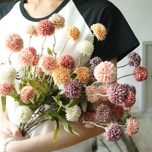 AF15005 Cheep Price Silk Chrysanthemum Pompon Flower Single Stem Dandelion Artificial Flowers Plants Bouquet For Wedding Decor