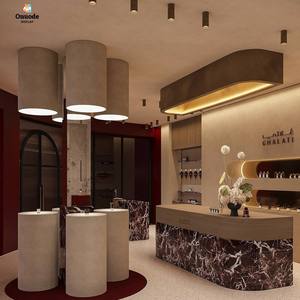 ออกแบบร้านเครื่องสำอางไม้แบบโมเดิร์นสั่งทำพิเศษ ตู้โชว์น้ำหอมและผลิตภัณฑ์บำรุงผิวสำหรับตกแต่งภายในร้านค้าปลีก ชั้นวางโชว์น้ำหอม - Product Image 1