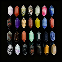 Pendentifs en cristal de quartz naturel à double terminaison, produits de guérison, pierres précieuses et cristaux pour la fabrication de bijoux
