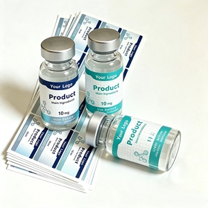 Etichette Adesive in Vinile a Lunga Durata Personalizzate Impermeabili per Contenitori di Campioni di Polvere Peptidica Conservata a Freddo - Product Image 3