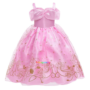 Deluxe épaules nues <span class=keywords><strong>Belle</strong></span> princesse Cosplay robe anniversaire enfants Aurora Costume fille vêtements fête TV & film Costumes - Product Image 4