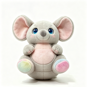Peluche de ratón gris personalizado, ratón de peluche, muñeco de ratón con orejas grandes, peluche de ratón de bolsillo en colores pastel. - Product Image 2