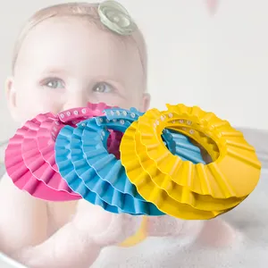 Cappelli con visiera da bagno per bambini lavare i capelli protezione per le orecchie impermeabile regolabile Eye Soft cura dei bambini Shampoo per bambini cappelli con scudo doccia