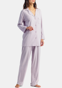 <span class=keywords><strong>Pigiama</strong></span> in Jersey a lunghezza intera da <span class=keywords><strong>donna</strong></span> a 2 pezzi <span class=keywords><strong>con</strong></span> <span class=keywords><strong>bottoni</strong></span> a maniche lunghe sul <span class=keywords><strong>davanti</strong></span> e camicia bordata per pantaloni in vita - Product Image 3