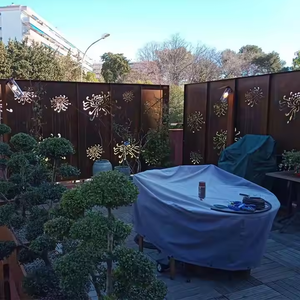 Home Privacy Metal Fence with Anti-Climb <b>Security</b> / Decorative Garden Gate & Yard Screens Panels - Product Image 5