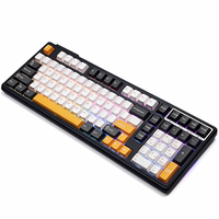 Clavier mécanique de jeu à commutation à chaud à 98%, clavier de jeu de bureau à trois modes, clavier mécanique sans fil à commutation à chaud