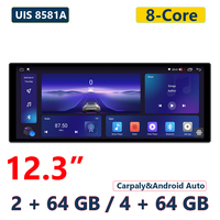 LODARK N3E UIS8581A Radio de Auto Android de 12.3 Pulgadas con Marco, Octa Core, QLED, GPS, Navegación, CarPlay Inalámbrico, Android 12 Universal