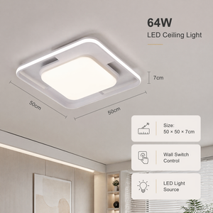 64W Modern Square <b>Led</b> Ceiling <b>Light</b> Acrylic Iron <b>Surface</b> <b>Mount</b> For Living Room Bedroom Home Decoration Lighting - Product Image 4