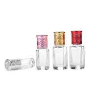 3ml 6ml 10ml 12ml En Verre Octogonal En Acier Balle Bouteille Huile Essentielle Perle En Métal Bouteille Couverture D'alliage bouteille