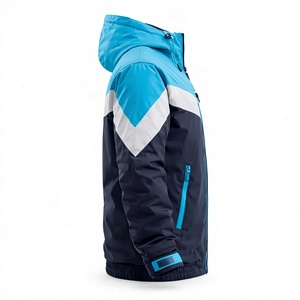 Chaqueta Acolchada Casual para Hombre con Bloques de Color, Cierre de Cremallera, Impermeable, Estilo Deportivo de Invierno, Exterior de Nailon/Poliéster, Logotipo Frontal - Product Image 2
