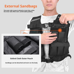<span class=keywords><strong>Chaleco</strong></span> con Peso de Tela Oxford Transpirable y Duradera de Primera Calidad, Ajustable, con Capacidad de 10 <span class=keywords><strong>kg</strong></span> para Entrenamiento de Fuerza - Product Image 3