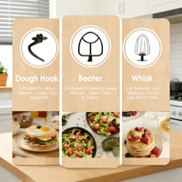 Robot culinaire électrique 1500W, 5L, pour usage domestique, boîtier en plastique sans BPA, avec mixeur et hachoir à viande en option
