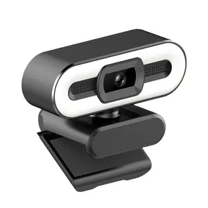 Webcam 2K 1080P 2K 4K OEM/ODM USB, Kamera Web Fokus Otomatis HD Penuh dengan Lampu Cincin