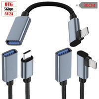 Câble de données OTG Type-C en cuivre 5V 2A avec vitesse de transfert de 5 Go/s, câble d'extension de charge Type-C mâle vers USB 3.1 femelle