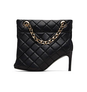 Bottes à talon pour <span class=keywords><strong>homme</strong></span> et femme en cuir, taille US14 (EU48), style unisexe, avec chaîne de luxe et sac matelassé à chaîne, fermeture à fermoir - Product Image 1