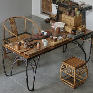 Ming Style <b>Bamboo</b> Tea <b>Table</b> Chinese Design Handmade <b>Coffee</b> <b>Table</b> Living Room Use - Product Image 4