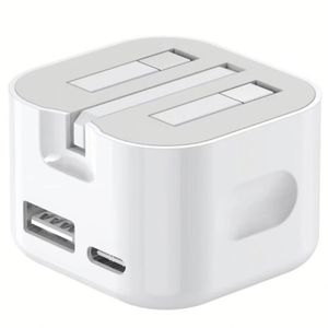 Qc3.0 Charger Pd 20w Charger Uk <b>Plug</b> Dual <b>Usb</b> <b>Type</b> <b>c</b> Phone Charger Portable Travel Wall Power Adapter - Product Image 1