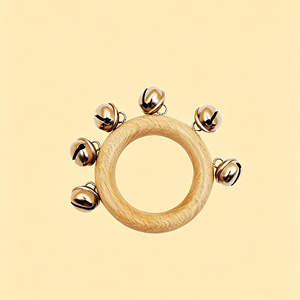 Wholesale Wooden Hand Shake Bell 6 Ring Orff <b>Instrument</b> Handy Rattles <b>Percussion</b> Bell <b>Percussion</b> <b>Instruments</b> Rattle Toy - Product Image 3