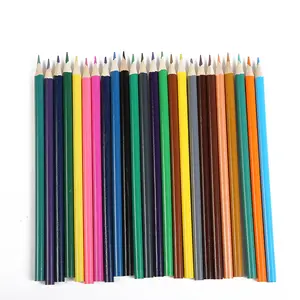 卸売ホット販売ステーショナリーカラフルな鉛筆子供学生7インチ24色リード賞品ギフトクリエイティブペンシル