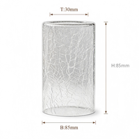 Abat-jour en verre soufflé à la main avec texture craquelée, abat-jour en verre épais transparent pour luminaire d'intérieur