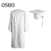 Robe de graduation bleu marine pour adulte 2021 à prix abordable avec toque et pompon