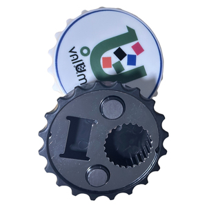 Logotipo impreso <span class=keywords><strong>58mm</strong></span> tapa de botella abridor de imanes materiales Abrebotellas con imán