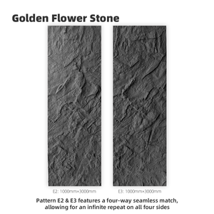Paneles <span class=keywords><strong>de</strong></span> Piedra Artificial con Diseño <span class=keywords><strong>de</strong></span> Flor Dorada, <span class=keywords><strong>Gran</strong></span> Tamaño, Grano Continuo, Varios Tamaños, Impermeables, Resistentes al Fuego y a los Rayos UV, Decoración <span class=keywords><strong>de</strong></span> Paredes Interiores y Exteriores - Product Image 2
