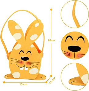 Bolsa de dulces de Pascua para niños, cesta de conejo de fieltro para almacenar regalos, huevos de Pascua, Juguetes - Product Image 2