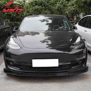 Pour Tesla Model 3 2017-2023, style IKON V4, 3 pièces, lèvre de pare-chocs avant, noir brillant, ABS, pièces automobiles de haute qualité, kit carrosserie - Product Image 2