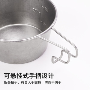 Tazón de sorbete de acero inoxidable, taza portátil para acampar al aire libre de 300 ml con asa para uso en pícnic - Product Image 2
