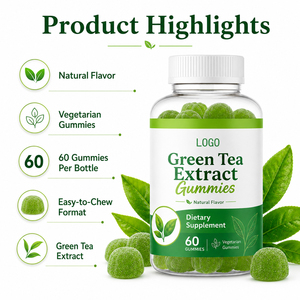 Nouvel Extrait de Thé Vert L-Tyrosine EGCg en Gummies pour Adultes, Concentré Riche en Polyphénols, Antioxydant et Digestif - Product Image 2