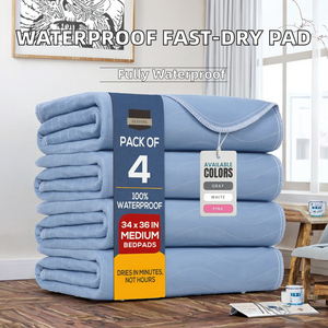 Tapis de protection de <span class=keywords><strong>lit</strong></span> super absorbant, imperméable, lavable et réutilisable, séchage rapide, pour incontinence, entraînement des chiots, 4 couches - Product Image 2