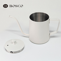 BOSCO Modern Italian 350ml Teko Kopi Stainless Steel Tahan Panas dengan Desain Mulut Panjang Gooseneck untuk Seduhan Manual & Tutup